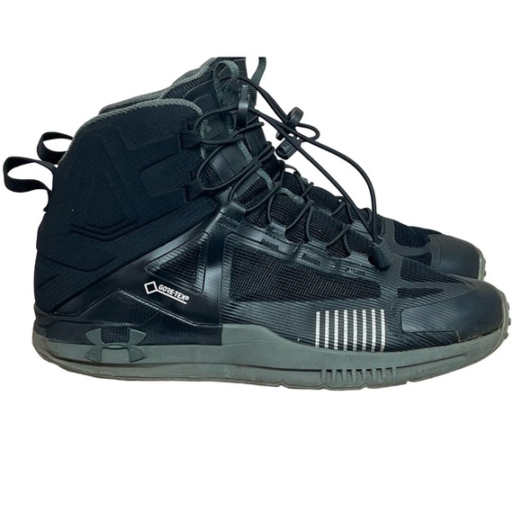 Under Armour Verge 2.0 Boots Mens 12 Black Grey Shoes Mid Gore Tex UA Hiking - Picture 1 of 8